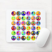 カラフルなピースサイン マウスパッド (マウス)