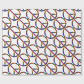 カラフルなピースサイン ラッピングペーパー (フラット)