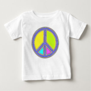 カラフルなピースサイン 1 ベビーTシャツ