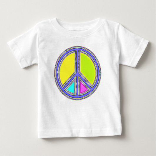 カラフルなピースサイン 1 ベビーTシャツ (正面)