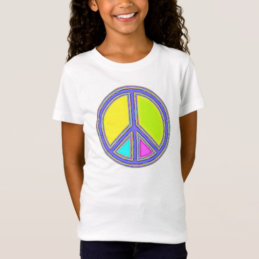 カラフルなピースサイン 1 Tシャツ (正面)