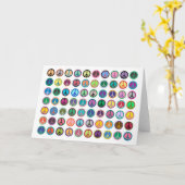 カラフルなピースマーク カード (黄色い花)