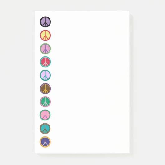 カラフルなピースマーク ポストイット (正面)