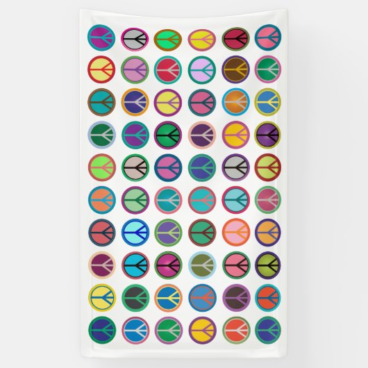 カラフルなピースマーク 横断幕 (縦)