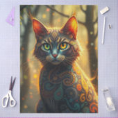 カラフルなファンタジーキャット 薄葉紙 (クラフト)