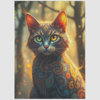 カラフルなファンタジーキャット 薄葉紙