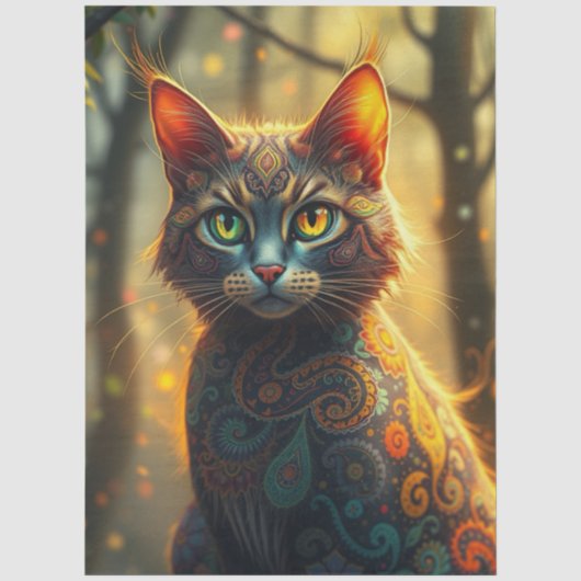 カラフルなファンタジーキャット 薄葉紙 (正面)