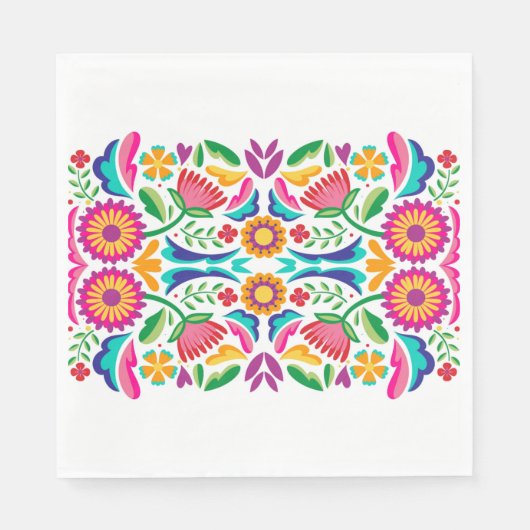 カラフルなフィエスタの花 スタンダードランチョンナプキン (正面)