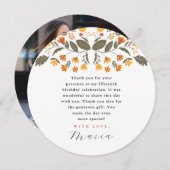 カラフルなフィエスタ 15歳の誕生日写真ありがとうカード 招待状 (正面/裏面)