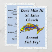 カラフルなフィッシュフライ 招待状 (正面/裏面)