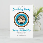 カラフルなフェイスグラフィックパーティー招待状 招待状 (スタンド正面)