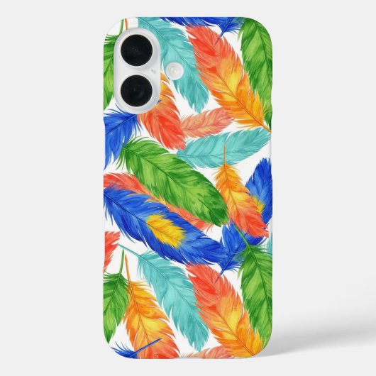 カラフルなフェザーパターン - 水彩抽象画 Case-Mate iPhoneケース (裏面)