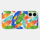 カラフルなフェザーパターン - 水彩抽象画 Case-Mate iPhoneケース (裏面 (横))