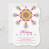 カラフルなフェスティブスター モダンホリデーパーティーの招待状 招待状 (正面)