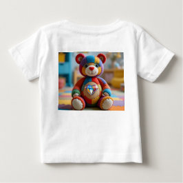 カラフルなフェルトのテディベア ベビーTシャツ
