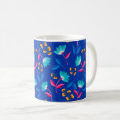 カラフルなフォークアートの花柄 コーヒーマグカップ (正面右)