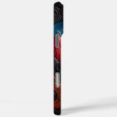 カラフルなフクロウと山々が息を吹き返すような空の下 Case-Mate iPhoneケース (裏面 / 右)
