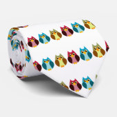 カラフルなフクロウのトリオ ネクタイ (ロール)