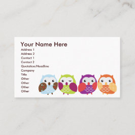 カラフルなフクロウの名刺 名刺