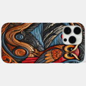 カラフルなフクロウの芸術 山と太陽の風景 Case-Mate iPhoneケース (裏面 (横))