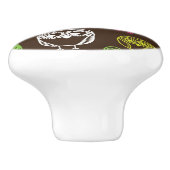 カラフルなフクロウの落書きの背景パターン セラミックノブ (側面)