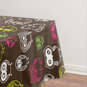 カラフルなフクロウの落書きの背景パターン テーブルクロス (インサイチュ)
