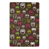 カラフルなフクロウの落書きの背景パターン ミニクリップボード (裏面)