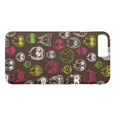 カラフルなフクロウの落書きの背景パターン Case-Mate iPhoneケース (裏面(横))