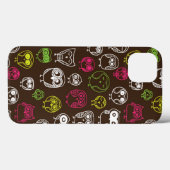 カラフルなフクロウの落書きの背景パターン Case-Mate iPhoneケース (裏面 (横))