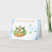 カラフルなフクロウの誕生日カード カード (正面)