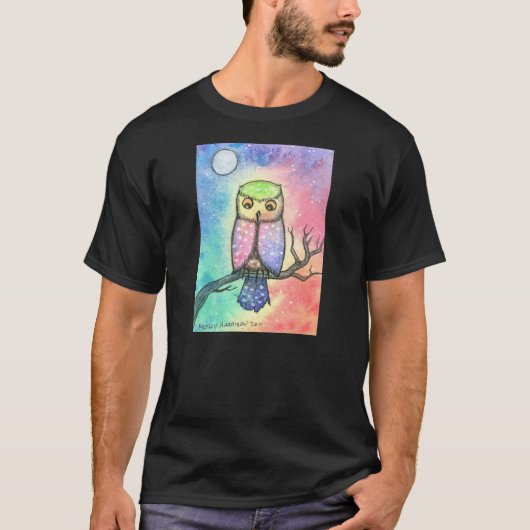 カラフルなフクロウのTシャツ Tシャツ (正面)