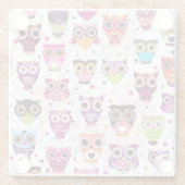 カラフルなフクロウパターン子供への2 ガラスコースター (裏面)