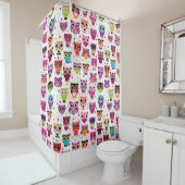カラフルなフクロウパターン子供への2 シャワーカーテン (インサイチュ)