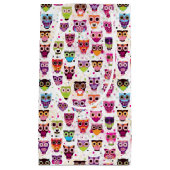 カラフルなフクロウパターン子供への2 スモールペーパーバッグ (正面)