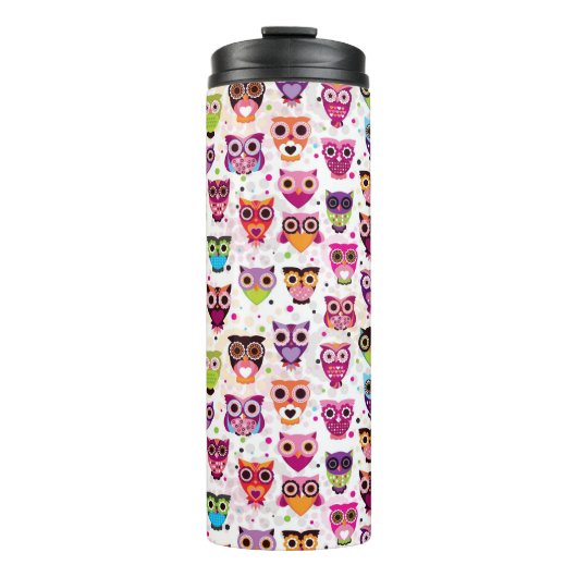 カラフルなフクロウパターン子供への2 タンブラー (正面)