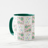 カラフルなフクロウパターン子供への2 マグカップ (正面左)