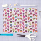 カラフルなフクロウパターン子供への2 薄葉紙 (クラフト)