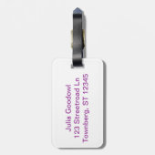 カラフルなフクロウパターン ラゲッジタグ (裏面縦)