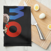 カラフルなフクロウ キッチンタオル (四つ折り)