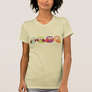 カラフルなフクロウ Tシャツ
