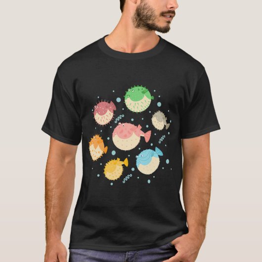 カラフルなフグ Tシャツ (正面)