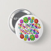 カラフルなフラワーパワー 缶バッジ (正面&裏面)