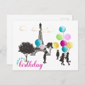 カラフルなフランスのマカロン 子供たちと遊ぶ誕生日 ポストカード (正面/裏面)