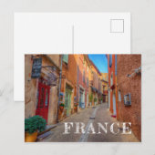 カラフルなフランスの丘陵地の町 ポストカード (正面/裏面)