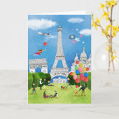 カラフルなフランス カード (黄色い花)