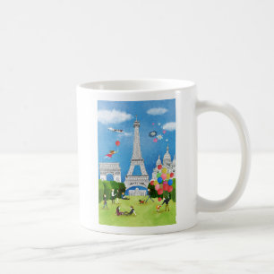 カラフルなフランス コーヒーマグカップ