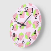 カラフルなフルーツのいちごパターン|柱時計 ラージ壁時計 (傾斜)