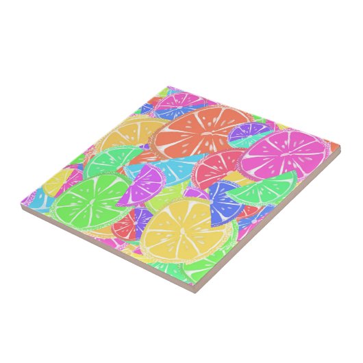 カラフルなフルーツスライス タイル (側面)
