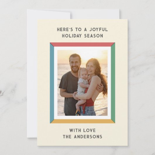 カラフルなフレームに大きなメッセージ シーズンカード (正面)