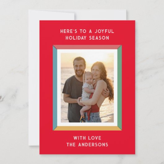 カラフルなフレームに大きなメッセージ シーズンカード (正面)